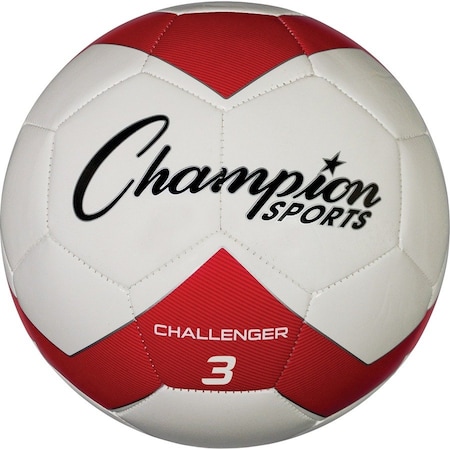 Champion Sports Challenger Series Soccer Ball, Red & White - Size 3 CH3RD