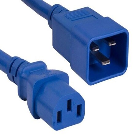 Sanoxy 6ft 14 AWG 15A 250V Power Cord IEC320 C20 to IEC320 C13, Blue SNX-CBL-LDR-PW136-2206