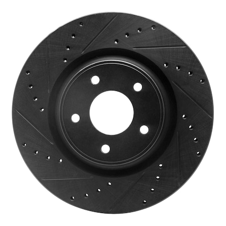 Dynamic Friction Co DFC Brake Rotor - Drilled and Slotted - Black 633-67104L