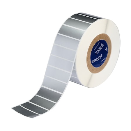 Brady Weather Resistant Polyester Outdoor Labels 1 in H x 3 in W Silver 3000/RL THT-18-8591-3-SL