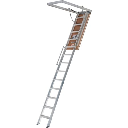 Louisville Everest 10 Ft. to 12 Ft. 22-1/2'' x 63'' Aluminum Attic Stairs 375 Lb. Load AL2240LG-R5
