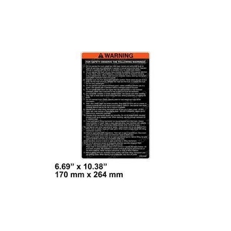 Mitsubishi REPLACEMENT DECAL, WARNING 97E81-00400