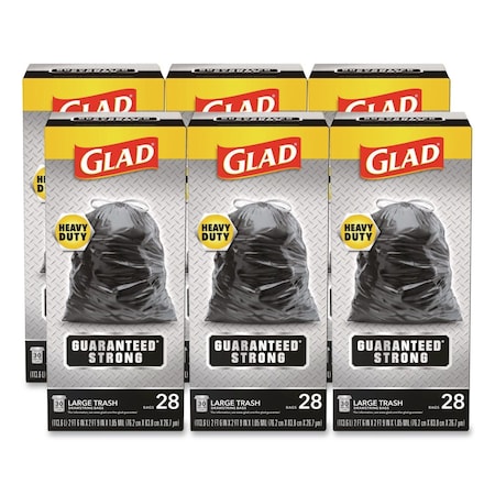 Glad 30 gal Trash Bags, 30 in x 33 in, Super Heavy-Duty, 1.05 Mil, Black 78966