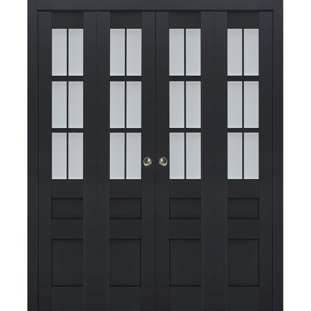 Sartodoors Sliding Closet Double Bi-fold Doors Solid Core Modern Interior VEREGIO7339DBF-ANT-72 x 96 (4* 18x96)