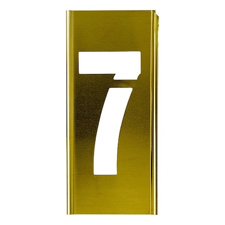 C.H. Hanson Stencil Sort-6" Brass Gothic 7, Number, Gothic Font, Brass, 1 Pieces 100167