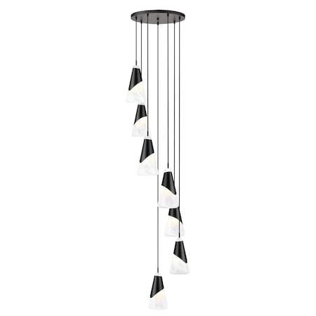 Z-Lite Aimie 7-Light Chandelier, 18 in W x 13 in H, Matte Black 828P6-7R-MB
