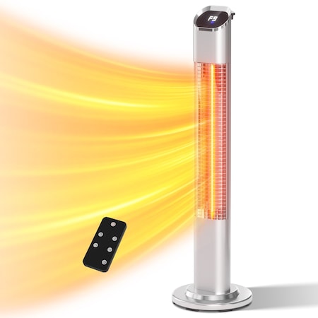 Edendirect 1500-Watt 11.22 in. Electric White Infrared Convection Heater Space Heater with remote control ZR-PSG-15R-Tall