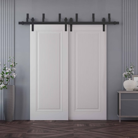 Sartodoors Sliding Closet Barn Bypass Doors 36x80 inches White Solid Core Modern Interior ROYAL9888BBB-EMAL-36
