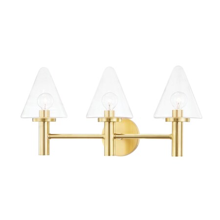 Mitzi Connie 3 Light Bath And Vanity 7 In. Aged Brass H540303-AGB