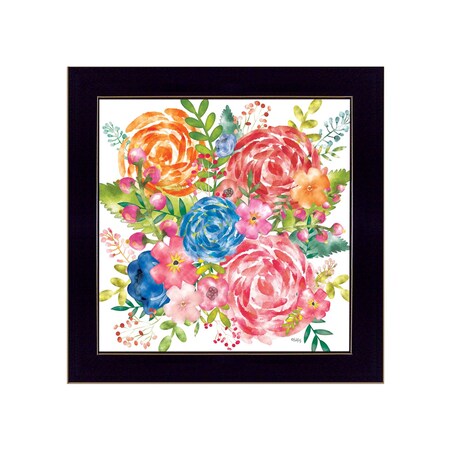 Homeroots Spring Floral Black Framed Print Wall Art 529917