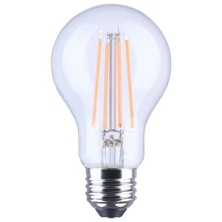 Satco 8 Watt LED A19 Straight Filament Pink Light Glass 120 Volt S14390