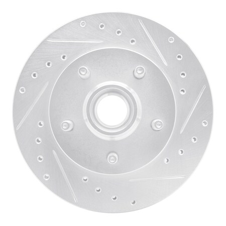 Dynamic Friction Co DFC Brake Rotor - Drilled and Slotted - Silver 631-54165R
