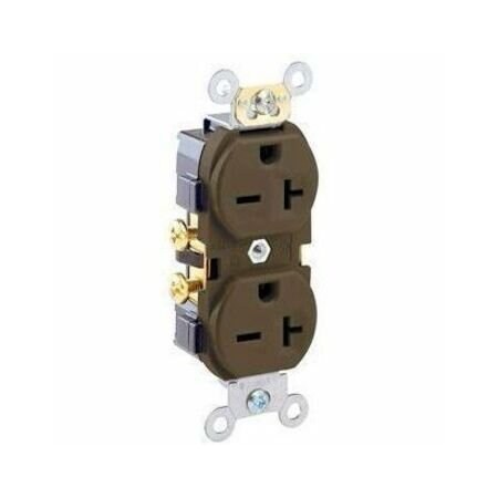 Leviton Plugs&Rcptcls, 20A, 250VAC, Brn, Plyprpyln 5822