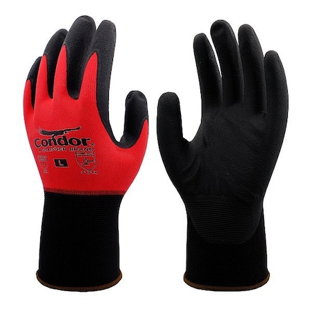 Condor Knit General Purpose Gloves, Nitrile, Micro Foam, Palm, 4 Abrasion Level, 1 PR 824VG6