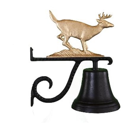 Swivel Cast Bell With Gold Bronze Buck Ornament SW913589