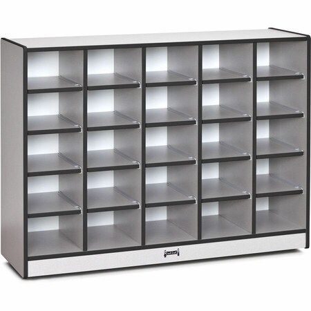Jonti-Craft Rainbow Accents 25 Cubbie-Tray Mobile Storage, without Trays, Black 0425JCWW180