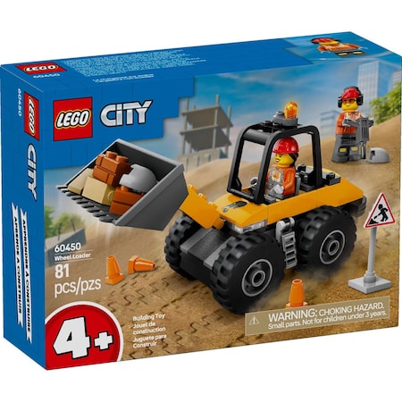Lego City Yellow Construction Wheel Loader Building Set Multi 81 pc 60450