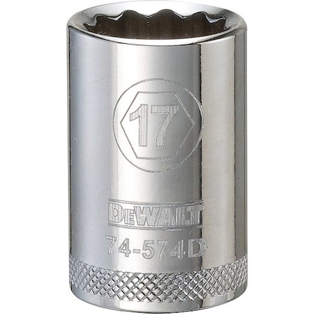 Dewalt Deep Socket, 1/2in, 12-Point, 17MM, DWMT74574OSP DWMT74574OSP