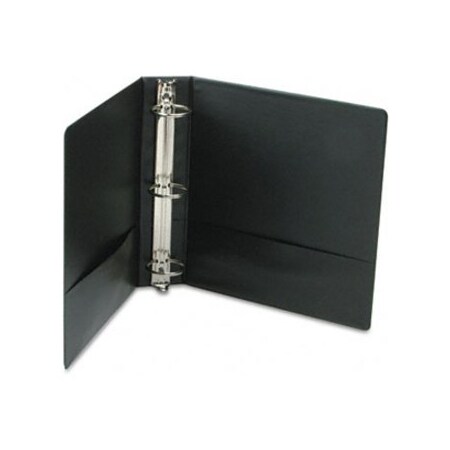 Universal Universal Suede Finish Vinyl Round Ring Binder, 2" Capacity, Black 34401