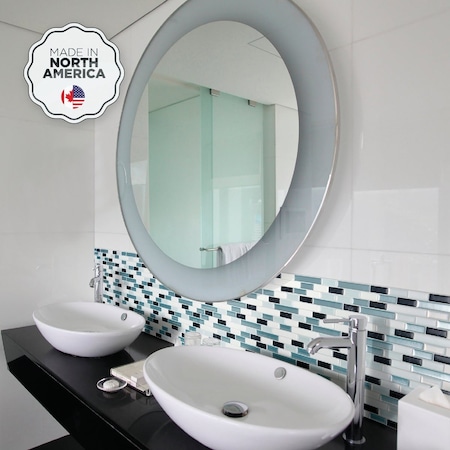 Smart Tiles Approx. 10''x10'' Glass-Like Vinyl Backsplash Peel & Stick Muretto Brina Mosaic, 4PK SM1041-4