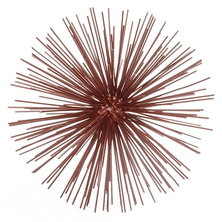 Homeroots 10" Red Iron Decorative Spiky Sphere Tabletop Sculpture 354770