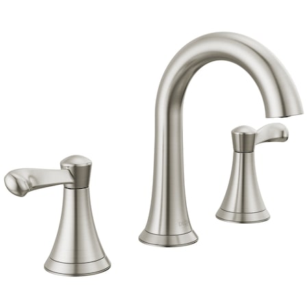 Delta Esato Two Handle Widespread Bathroom Faucet In Spotshield Brushed Nickel 35897LF-SP