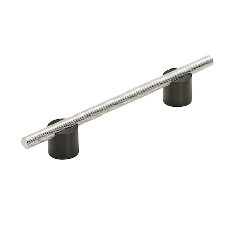Amerock Transcendent 5-1/16 in 128 mm Center-to-Center Matte Black/Polished Nickel Cabinet Pull BP7414128MBPN