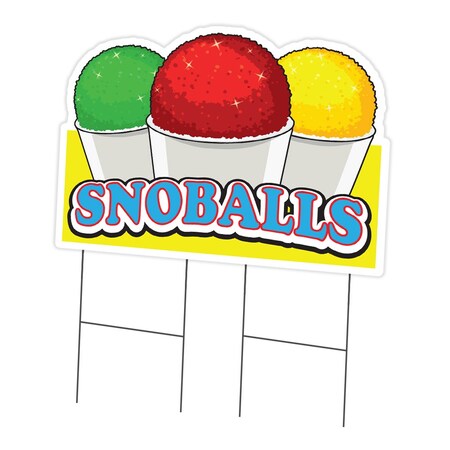 Signmission Snoballs Die Cut Yard Sign & Stake outdoor plastic coroplast window, C-DC-2436-Snoballs19 C-DC-2436-Snoballs19