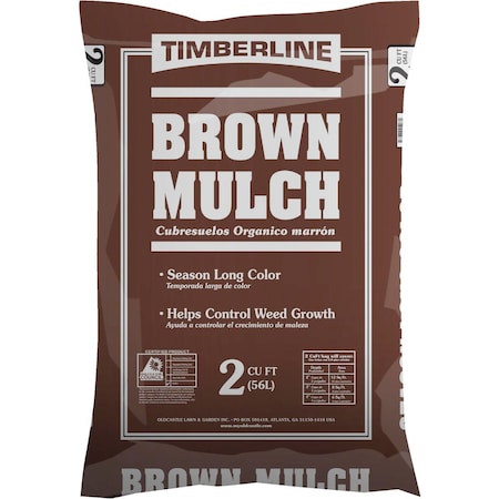 Timberline 2 Cu. ' Dyed Brown Shredded Hardwood Mulch 52058059