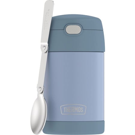 Thermos 16-Ounce FUNtainer Vacuum-Insulated Stainless Steel Food Jar with Folding Spoon (Denim Blue) F31101DB6