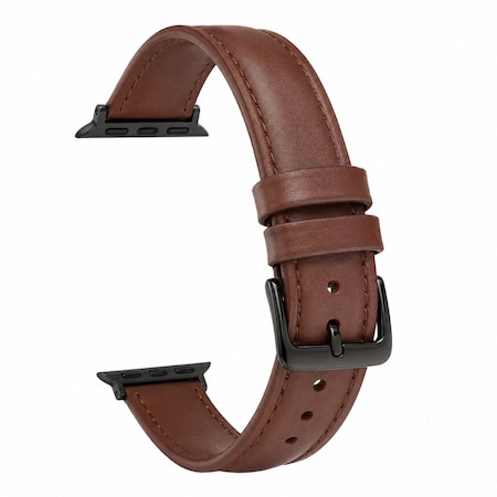 Elegani Band Compatible with Apple Watch 45mm, Dark Brown, Silver, Black, Rose Gold, Yellow Gold Buckle QRPLLS-DBR-45