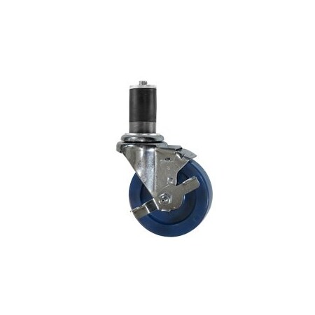 Service Caster 4'' Solid Poly Swivel 1-7/8'' Expanding Stem Caster with Brake SCC-EX20S414-SPUS-TLB-178