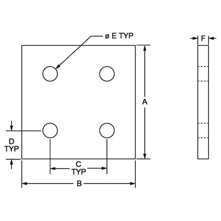 80/20 T-SlotFrmingConnector, Alum, Slvr, 60mm, 4mm 30-4367