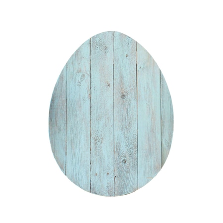 Homeroots 18" X 14" Turquoise Reclaimed Wood Egg Shaped Wall Decor 384893