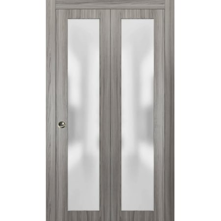 Sartodoors Sliding Closet Bi-fold Doors Planum 2102 Solid Core Modern Interior PLANUM2102BF-GA-64 x 80 (2* 32x80)