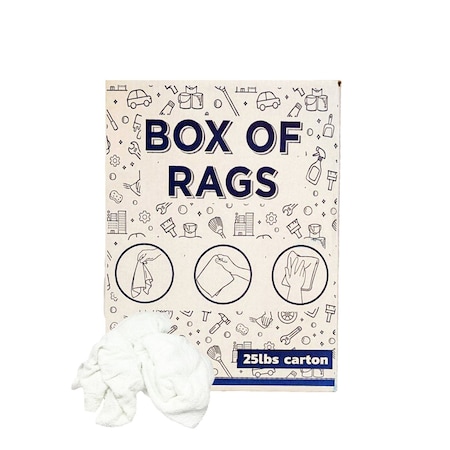 Supremeplus New White Terry Towel Cleaning Rags, 25 lbs. Box SP-1704