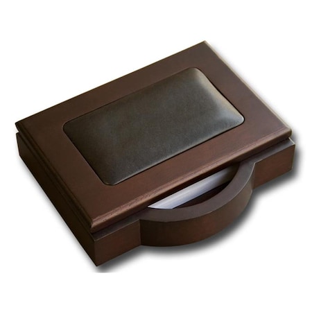 Dacasso This memo holder features solid wood construction with a top-grain black leather inlay.<li>Materials A8409