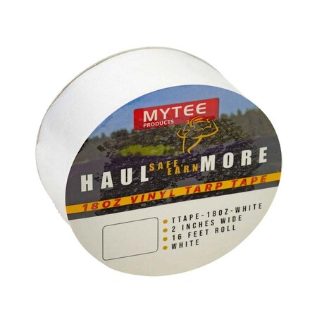 Mytee Products White 18oz Vinyl Tarp Tape, 2in x 16ft - SOLD BY ROLL ONLY TTAPE-18oz-WHITE-2x16