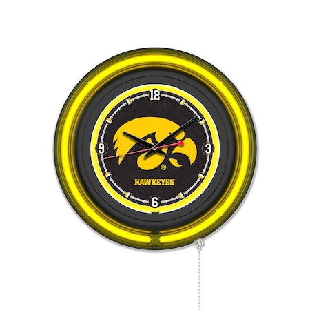 Holland Bar Stool University of Iowa 15 Double Neon Wall Clock Clk15BK