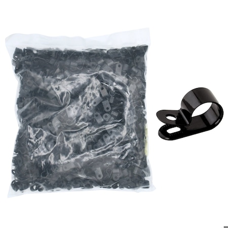 Cable Ties Unlimited Cable Clamp, 5/16 in Bundle Dia, 1/2 in W, Nylon 6/6, Black, 1000PK CC5-5/16-0M
