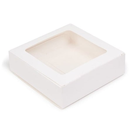 Nashville Wraps White Window Candy Truffle Boxes, 5-1/2x5-1/2x1-1/2, Holds 9-12, 25PK TCW55WH
