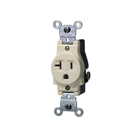 Leviton Commercial Grade Single Receptacle, 20 Amp, 125 Volt 5801-I