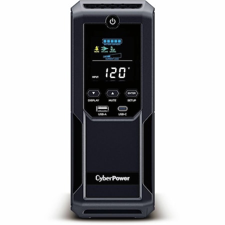Cyberpower UPS System, 1500VA, Line Interactive, Out: 120V AC In: 120V AC BRG1500AVRLCD2