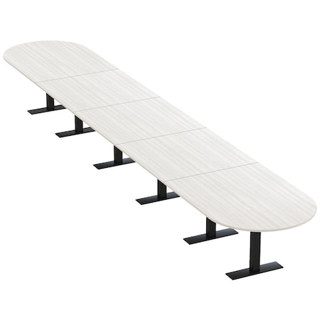 Skutchi Designs 22ft Conference Table With Power Unit | 22 Person Modular Racetrack Meeting Table | Harmony Series HAR-RAC-48X264-T.BK-WA7976-NA