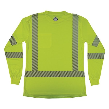 Ergodyne Hi-Vis Shirt, M, Lime, Long Sleeve 22353