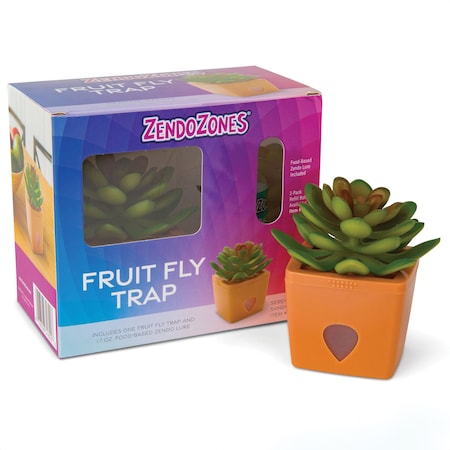 Zendozones Fruit Fly Trap, Bait Box, Orange 1820-SS