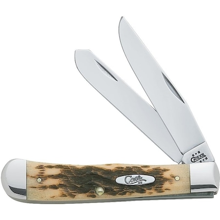 Case XX Folding Pocket Knife, Clip and Spey Blade, Polished Mirror Blade, 3-1/4 in Clip 00163
