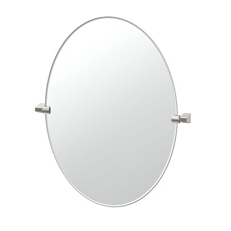 Gatco A-Line 32" Frameless Oval Mirror, Satin Nickel 5669LG