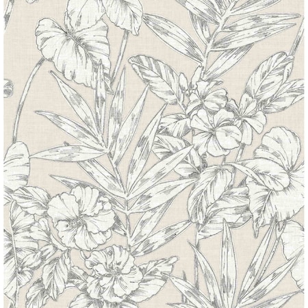 A-Street Prints Fiji Beige Floral Wallpaper 2744-24104