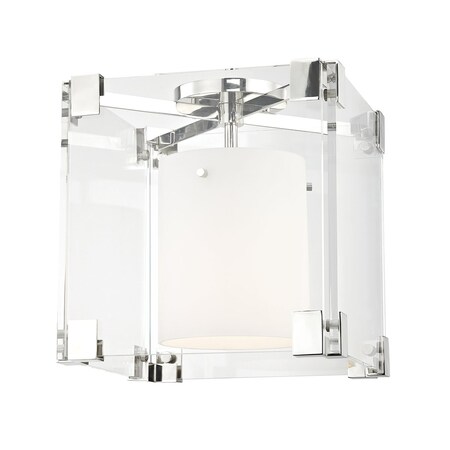Hudson Valley Lighting Achilles 1 Light Flush Mount 13.25 In. Polished Nickel 4100-PN